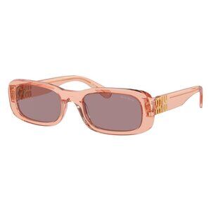 New MIU MIU Pink Rectangle SMU 08Z 13T-06I Sunglasses Women